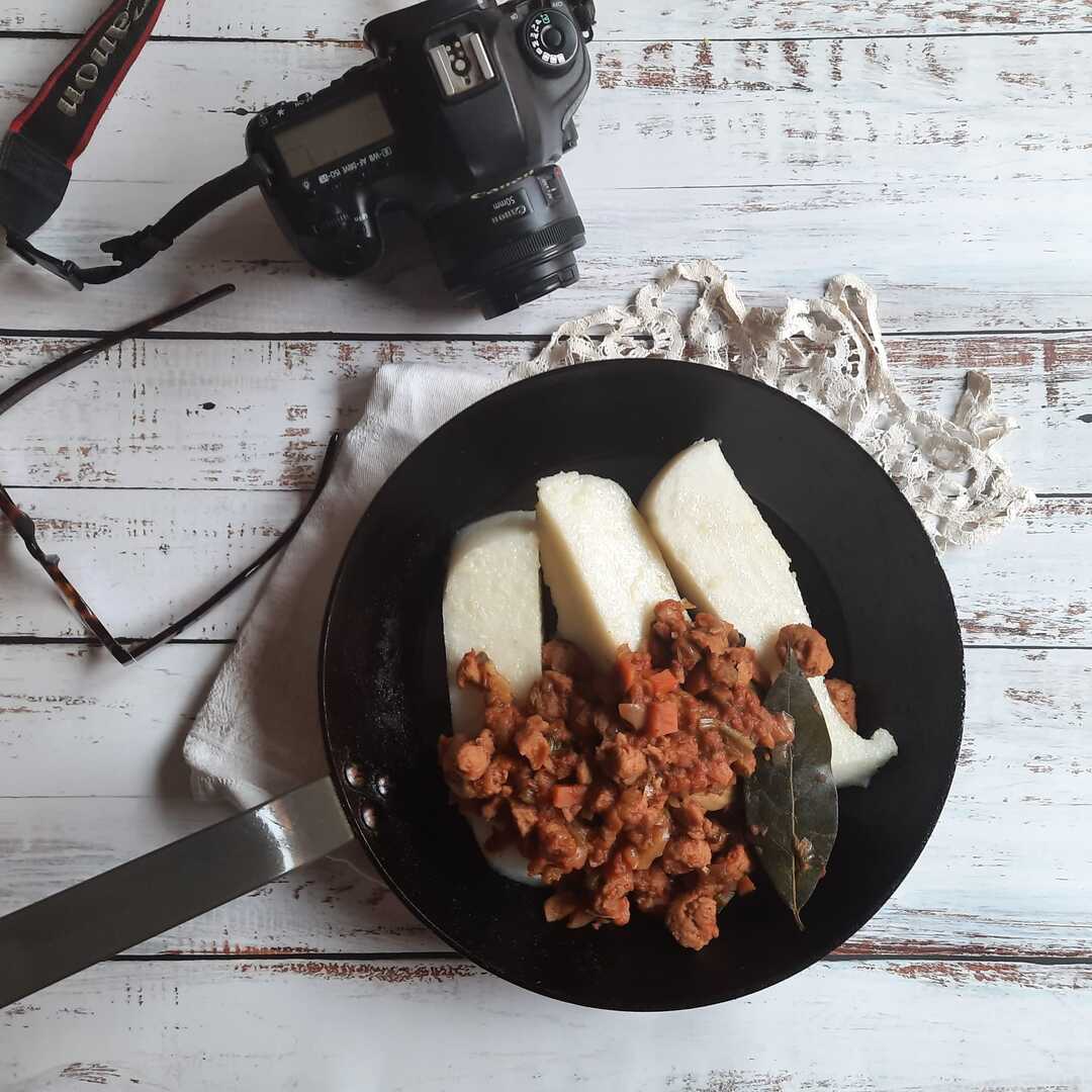 Recipe:  Vegan soy stew and white polenta "Biancoperla" - 0