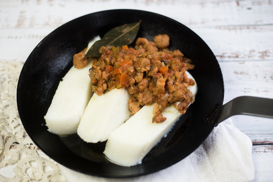 Recipe:  Vegan soy stew and white polenta "Biancoperla" - 1