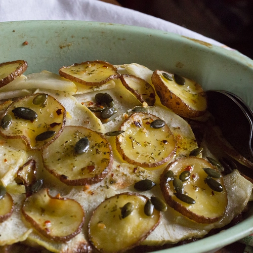 Tortino di patate e cavolo rapa con sorpresa