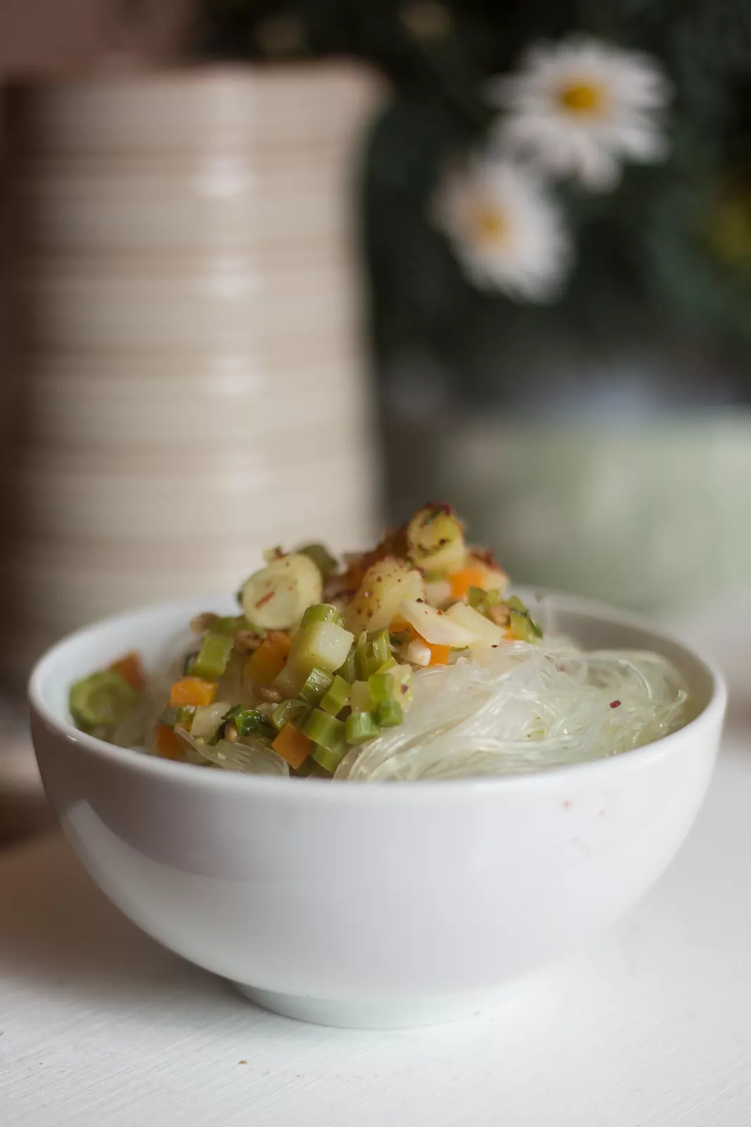 Recipe: Rice Noodle Soup with Turnip Greens: a Vegan Ramen