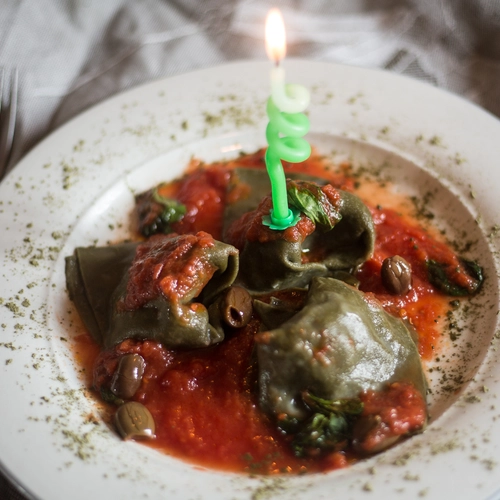 Tortelli verdi al tè macha