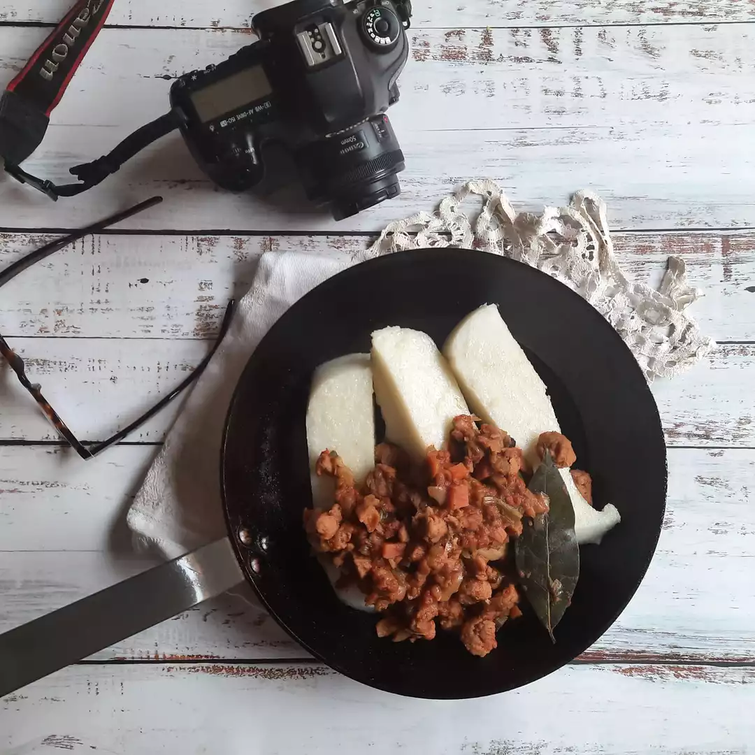 Recipe:  Vegan soy stew and white polenta "Biancoperla" - 1