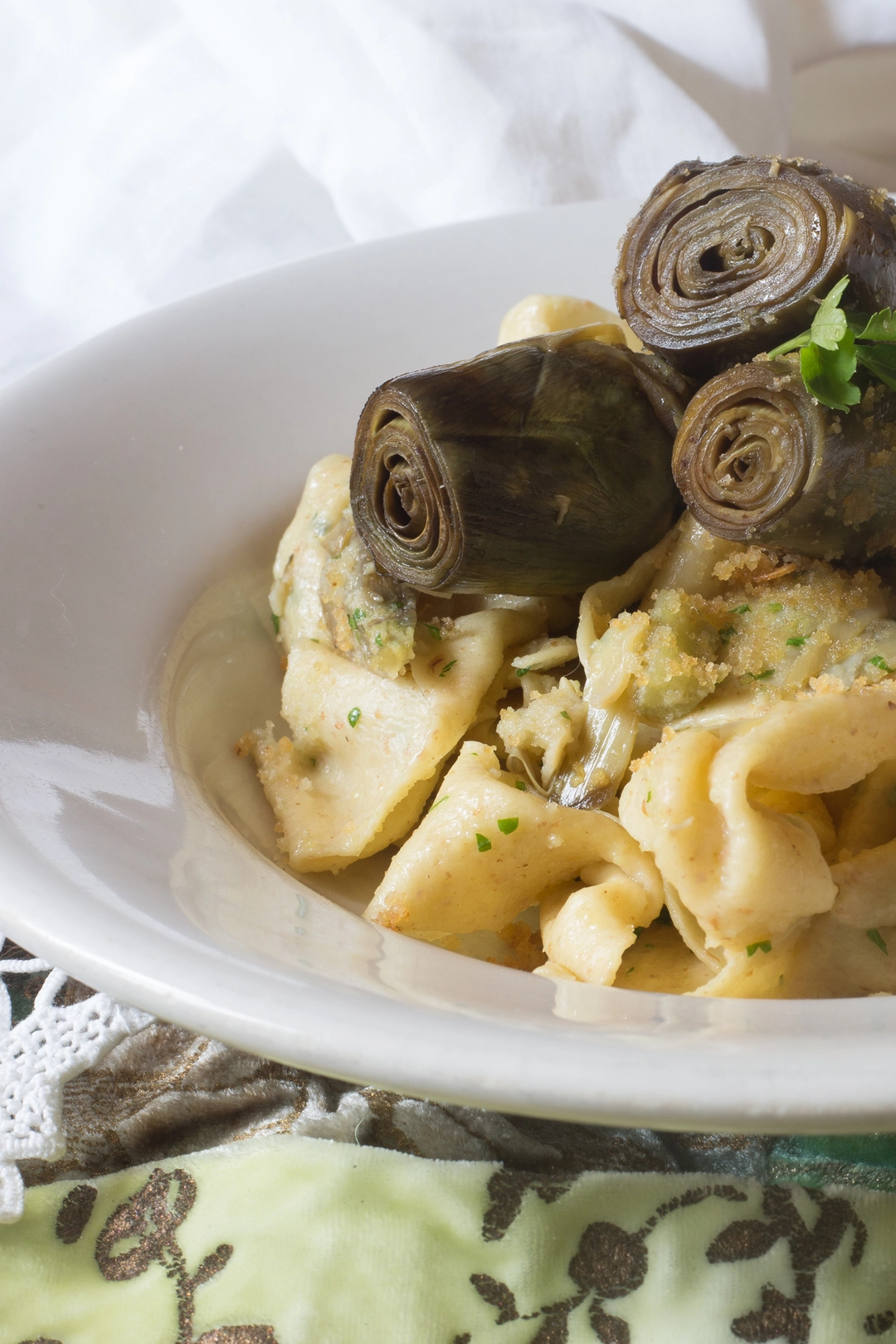 Recipe: Home made italian pasta with artichokes and  bread crumbs - 1