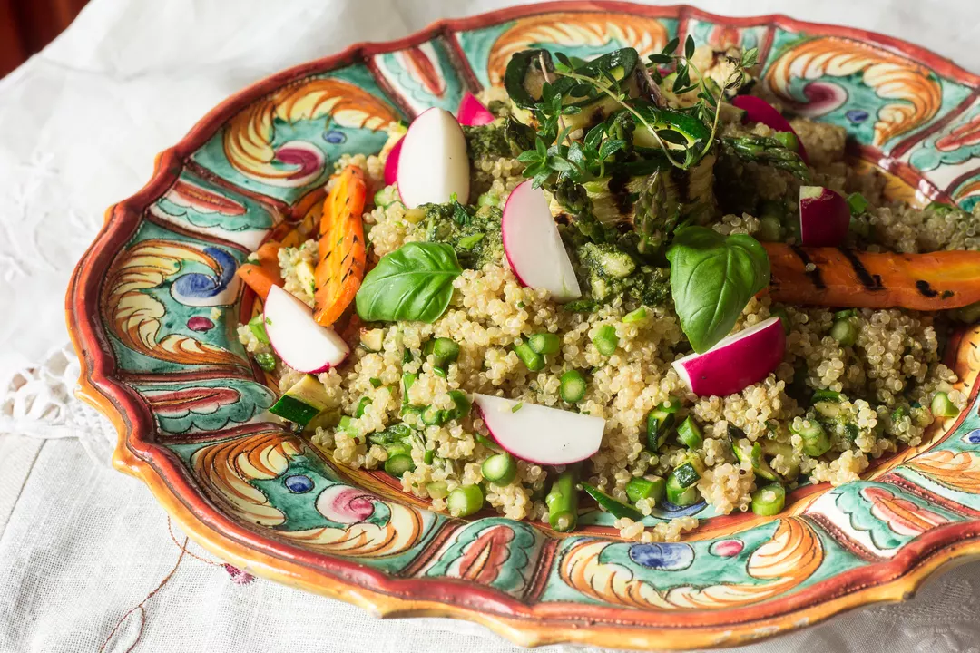 Recipe: Quinoa Salad with Raw Asparagus and Herb Pesto - 1
