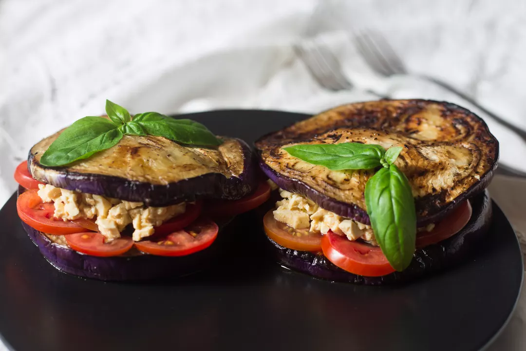 Recipe: Mediterranean Aubergine Stacks with Tofu