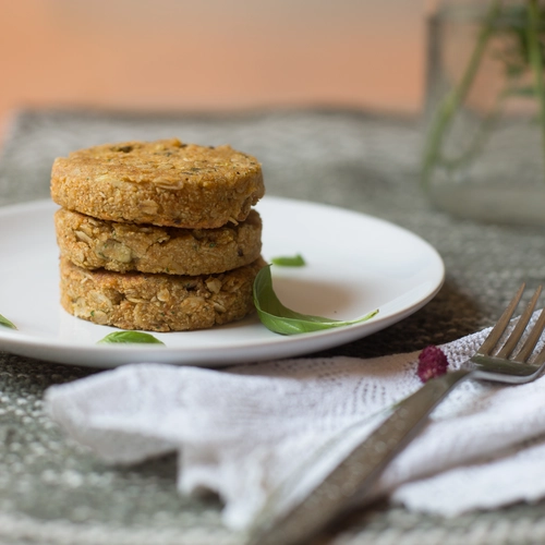 Pumpkin, potato and oatmeal mini burgers