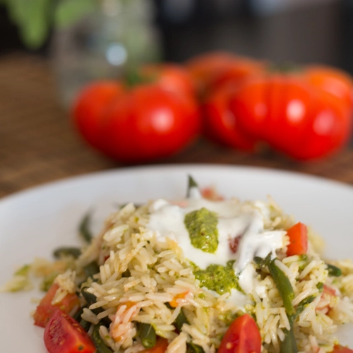 Super easy vegan basmati rice salad 