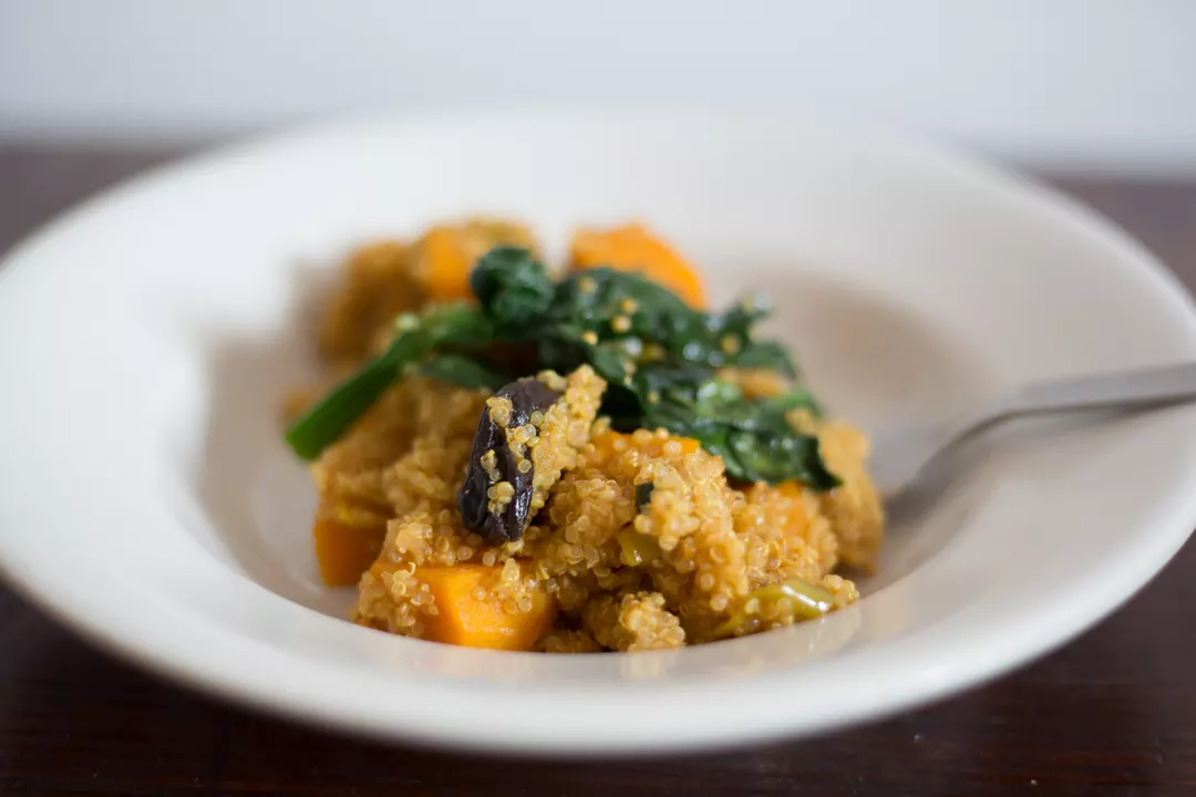 Recipe: Warm Quinoa Salad with Pumpkin, Biryani Spices and Spinach