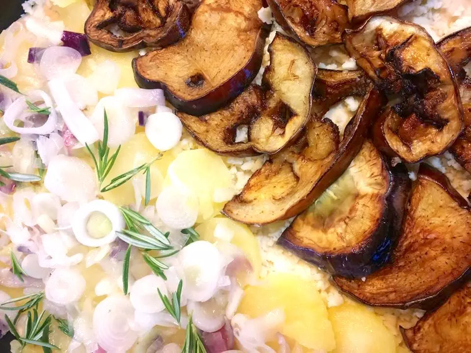 Recipe: Focaccia with Aubergine, Onion, Potato and Rosemary