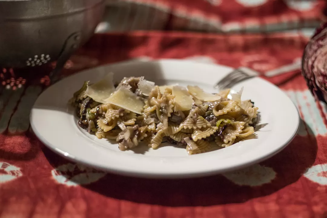 Recipe: Wholemeal Farfalle with Radicchio and Leek Cream