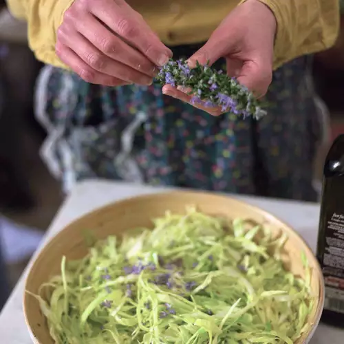 Rosemary flowers salad