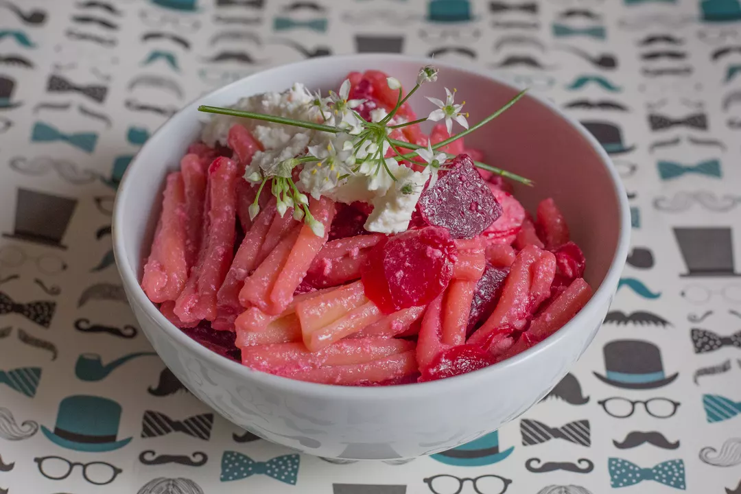 Recipe: Pink and White Pasta with Beetroot and Goat Ricotta