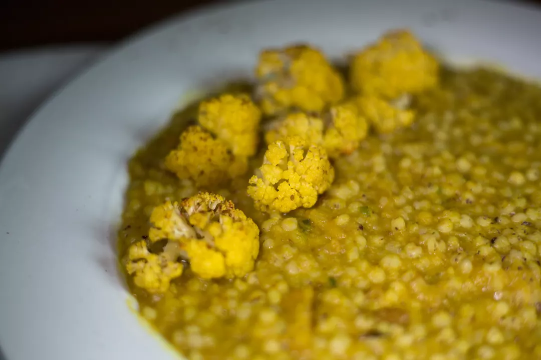Recipe: Ceci n'est pas un risotto: Turmeric Sorghum with Za'atar Cauliflower