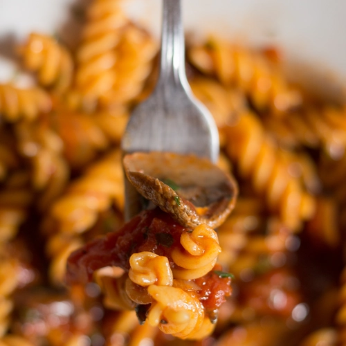 Mushrooms ragu pasta